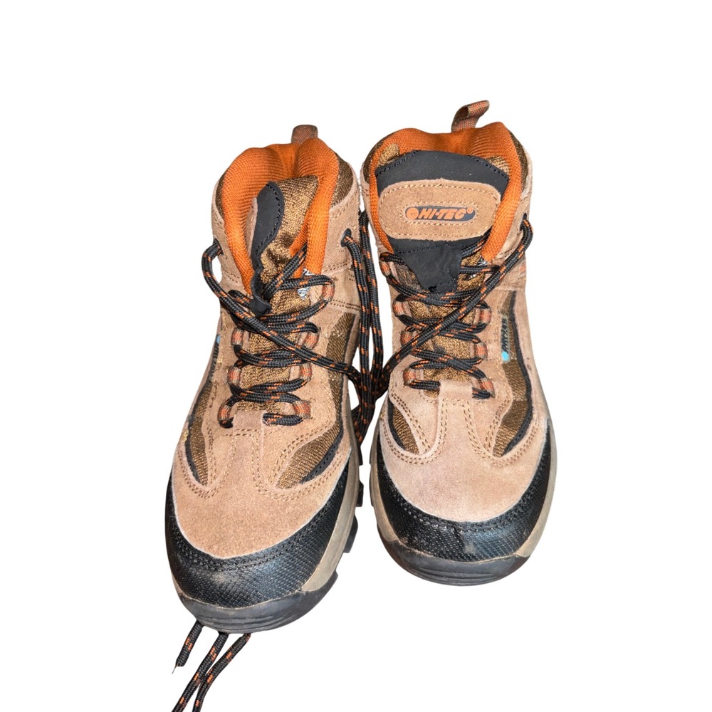 Hi-Tec Hillside WP JR Hiking Boots Youth 3 Brown Orange Waterproof